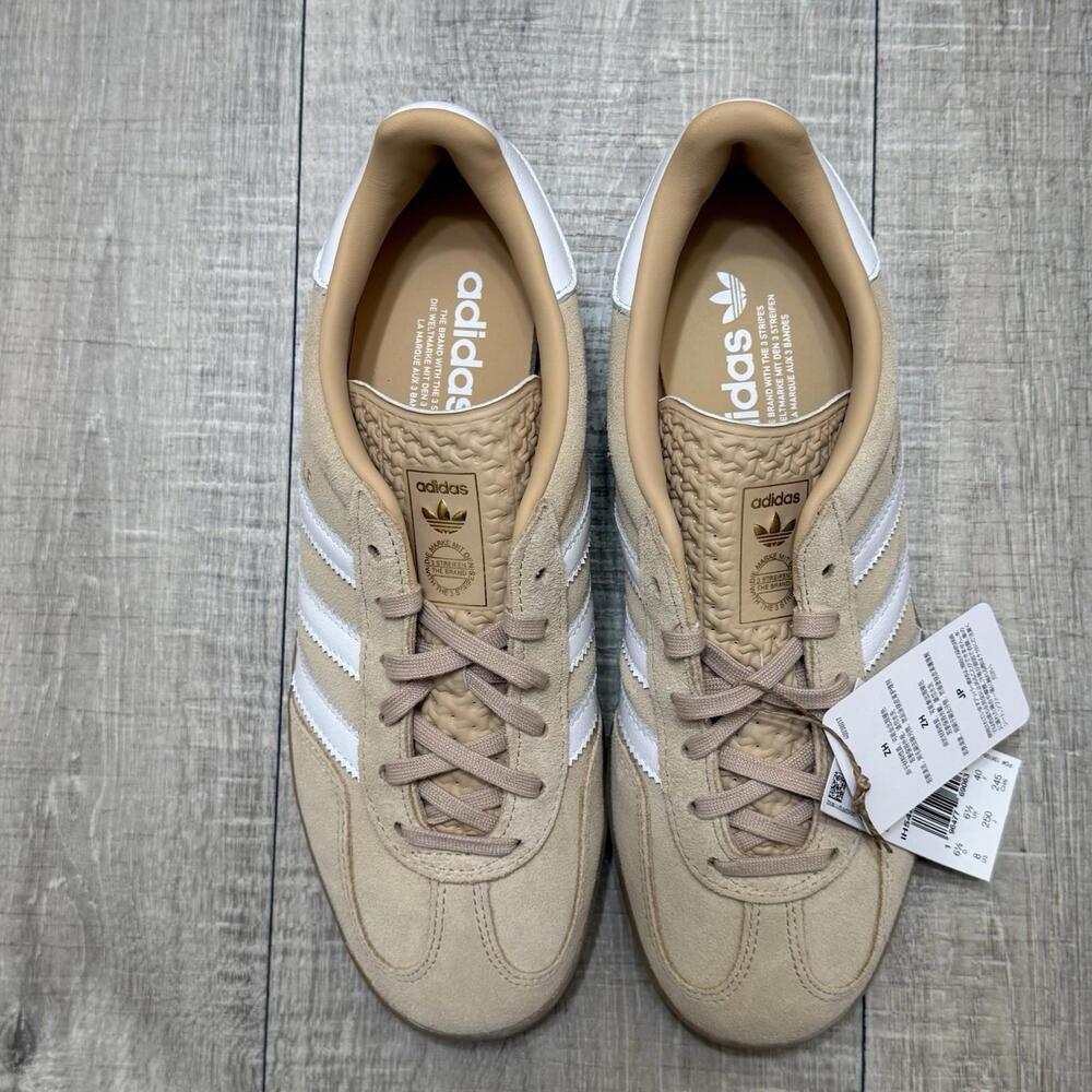 Adidas Gazelle Women's Tan & White Suede Sneaker - Picture 8 of 11